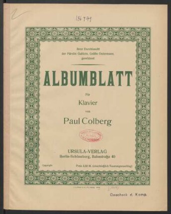 Albumblatt für Klavier