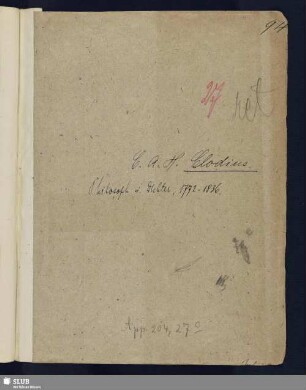 Nr. 27c. Clodius, Christian August Heinrich