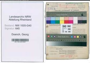 Entnazifizierung Georg Doench , geb. 14.04.1892 (Justizinspektor)