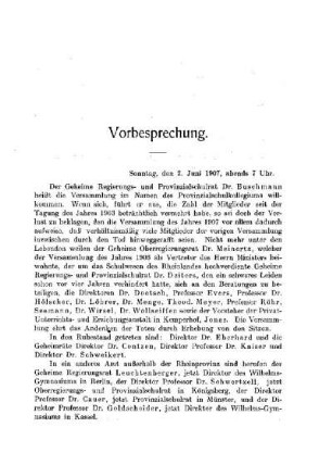 Vorbesprechung