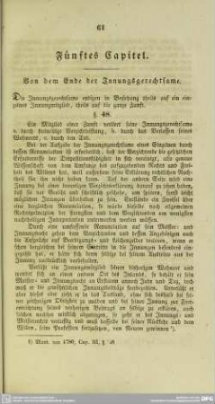 Fünftes Capitel. Von dem Ende der Innungsgerechtsame