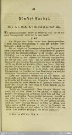 Fünftes Capitel. Von dem Ende der Innungsgerechtsame