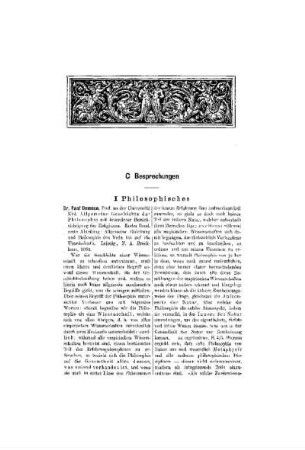 Besprechungen : Philosophisches