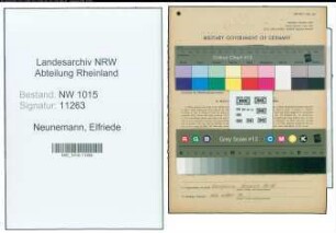 Entnazifizierung Elfriede Neunemann , geb. 24.02.1909 ()