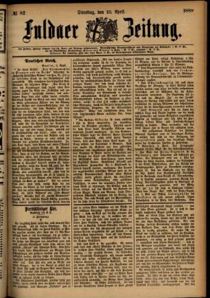 Ausgabe vom Dienstag, den 10. April 1888.