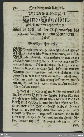 Das Drey und sechzigste Send-Schreiben