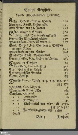 Erstes Register Nach Alphabetischer Ordnung