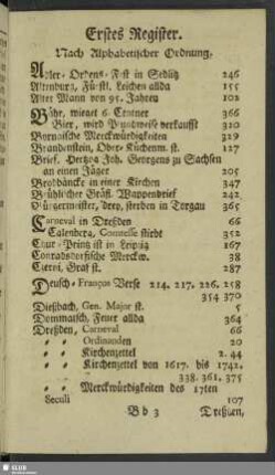 Erstes Register Nach Alphabetischer Ordnung