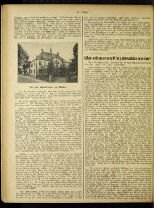 Was sollen unsere Kriegsinvaliden werden?
