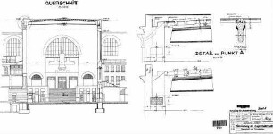 Stuttgart Hbf: Empfangsgebäude Hauptschalterhalle Dach Querschnitt