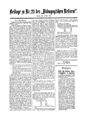 Anzeigen : Beilage zu No. 21 der Pädagogischen Reform