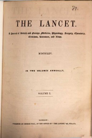 The lancet. 1865, Vol. 1