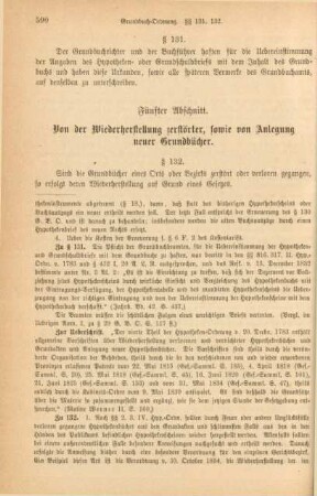 Fünfter Abschnitt. Von der Wiederherstellung zerstörter, sowie von Anlegung neuer Grundbücher