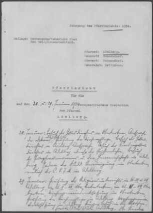 Adelberg: Pfarrbericht 1934