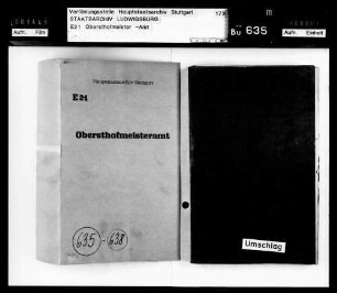 Etats- und Rechnungsergebnisse des Hofmarschallamts