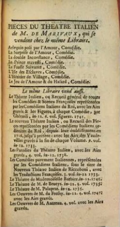 Arlequin Poli Par L'Amour : Comédie, Représentée pour la premiere fois par les Comédiens Italiens ordinaires du Roi le 17. Octobre 1720