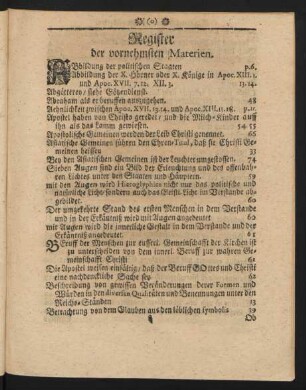 Register der vornehmsten Materien.