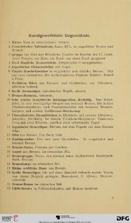 Kunstgewerbliche Gegenstände (Nr. 1-124)