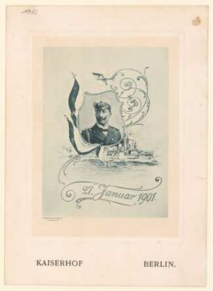 Menükarte : Festmahl zur Feier des Geburtstages Sr. Majestät d. Kaisers Wilhelm II., Kaiserhof
