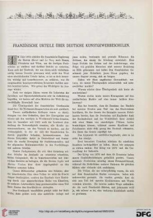 Französische Urteile über deutsche Kunstgewerbeschulen