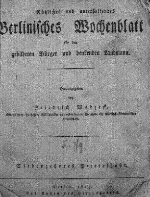 Siebenzehntes Vierteljahr