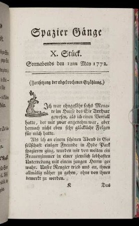 X. Stück. Sonnabends den 12ten May 1772.