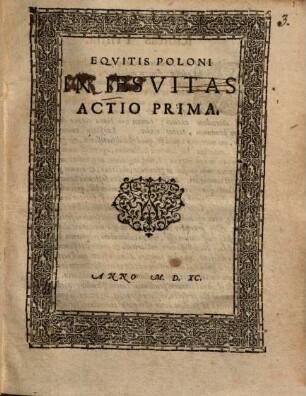 Eqvitis Poloni, In Iesvitas Actio Prima.