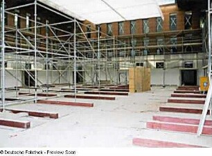 Baustelle Sächsische Landesbibliothek - Staats- und Universitätsbibliothek Dresden, Zentralbibliothek. Innenausbau, Zentraler Lesesaal : Dresden-Räcknitz, Zellescher Weg 18. Baustelle Sächsische Landesbibliothek - Staats- und Universitätsbibliothek Dresden, Zentralbibliothek. Innenausbau, Zentraler Lesesaal