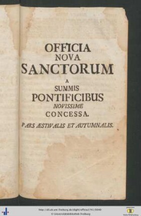 Pars Aestivalis et Autumnalis.