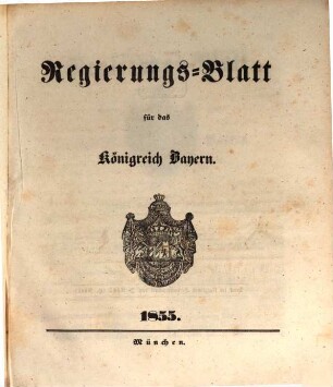 Regierungsblatt für das Königreich Bayern. 1855