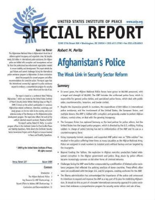 Afghanistan's police - the weak link in security sector reform