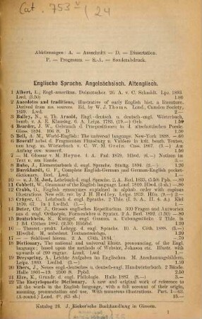 Katalog ... : J. Ricker'sche Buchhandlung in Gießen. [Sp. auch m. versch. Tit.] [Umschlagt.], 24