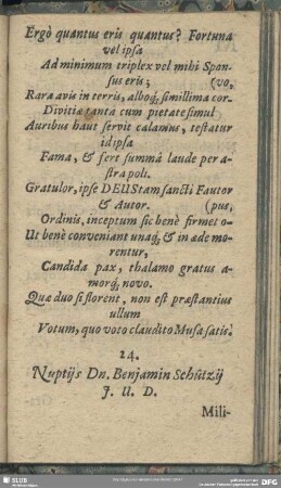 24. Nuptiis Dn. Benjamin Schützii I.U.D.