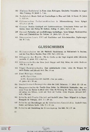 Glasscheiben (Nr. 811-825)
