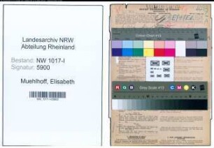 Entnazifizierung Elisabeth Muehlhoff , geb. 29.09.1898 (Jugendleiterin)