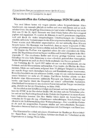 Klassentreffen des Geburtsjahrgangs 1929/30 (abit. 49)