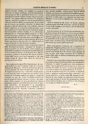 Gazette médicale d'Orient. 3. 1859/60