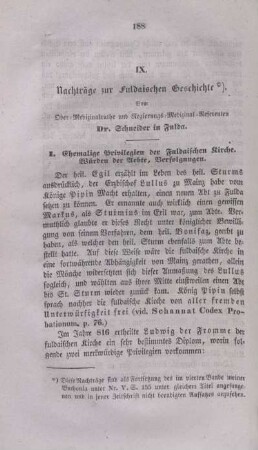 IX. Nachträge zur fuldaischen Geschichte.