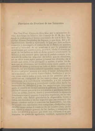 Provisión de Provisor de los Naturales