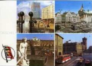 Postkarte mit Stadtansichten, zum Manöver "Waffenbrüderschaft 80"