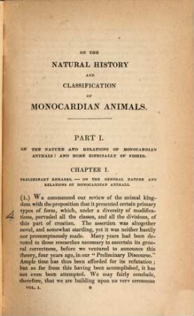 The natural history of fishes, amphibians and reptiles, or monocardian animals, 1
