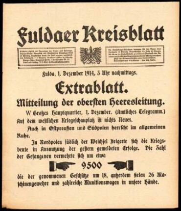 Zweite Ausgabe vom Dienstag, den 01. Dezember 1914.