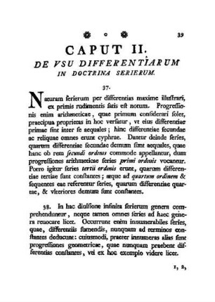 Caput II. De Vsu Differentiarum In Doctrina Serierum.