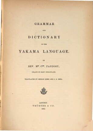 Grammar and dictionary of the Yakama language