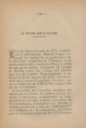 El Capitan Juan de Salcedo