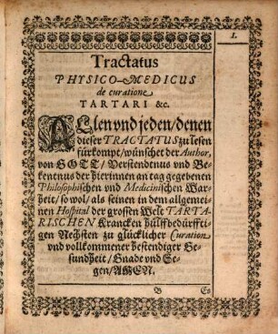 Tractatus physico-medicus von recht gründlicher ... curation Tartari Grieses, Sandes