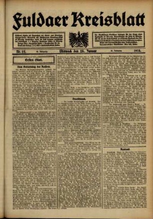 Ausgabe vom Mittwoch, den 28. Januar 1914.