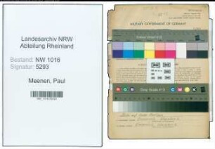 Entnazifizierung Paul Meenen , geb. 16.05.1902 (Kaufmann)