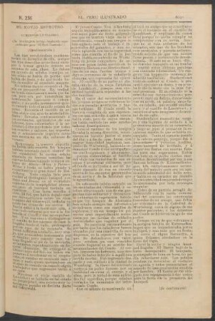 El novio espectro. (Continuación.) : Cuento de un viajero. (De Washington Irving - traducido especialmente para "El Perú Ilustrado".)