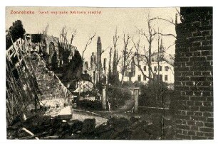 Kriegs-Erinnerungs-Karte: Zonnebeke (Durchblick auf die Kirche)